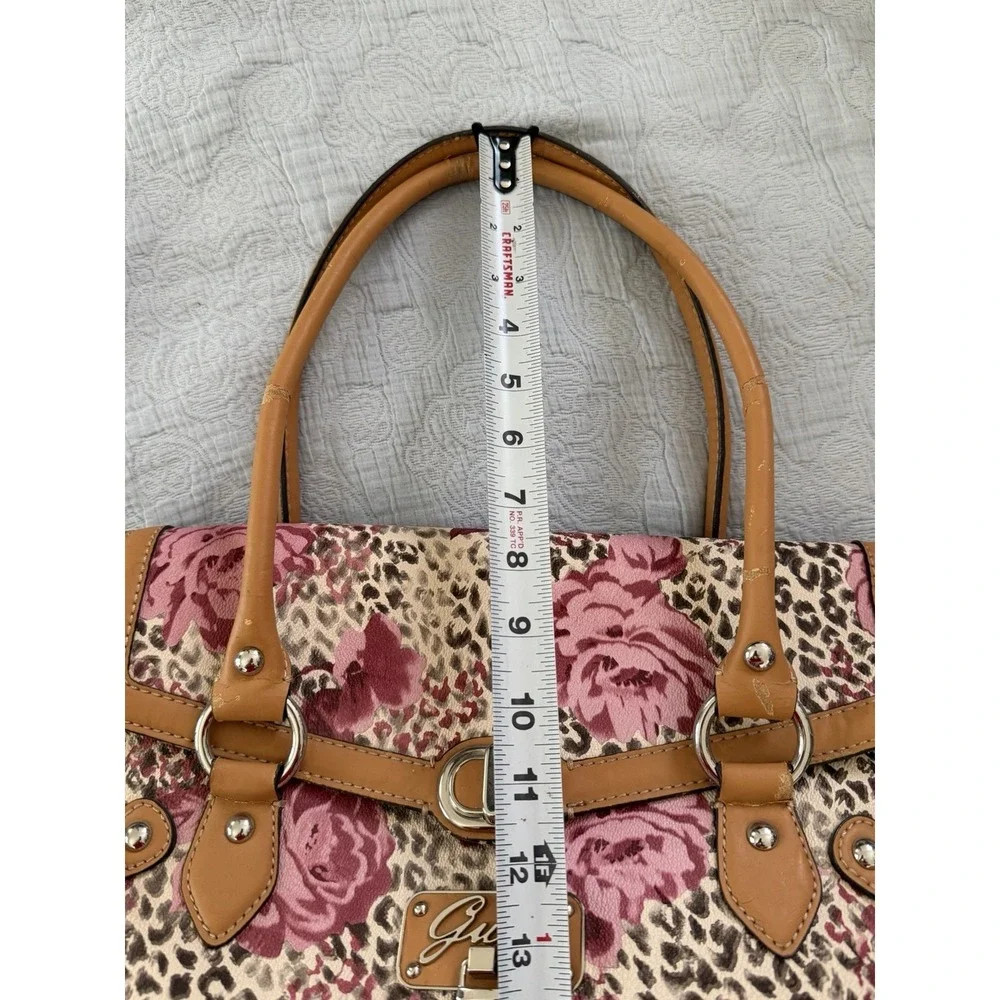 Guess Shoulder Bag Pink Rose Logo Print O-Ring Faux 2000s Y2K Indie Sleeze READ